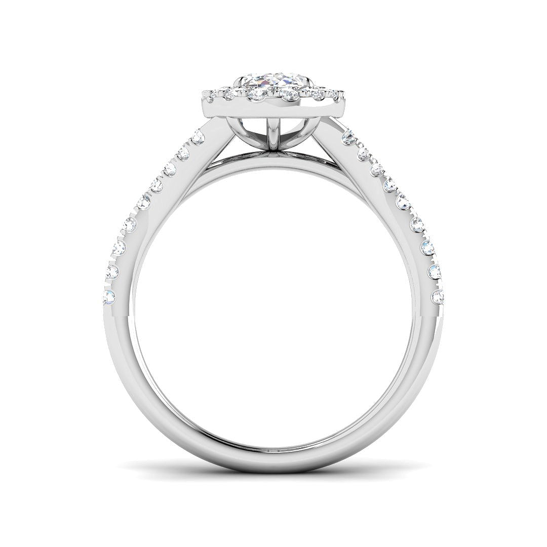 Platinum Oval Lab Grown Diamond Ring 2