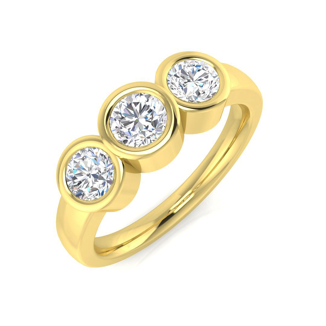 9ct Yellow Gold Round Lab Grown Diamond Ring 1