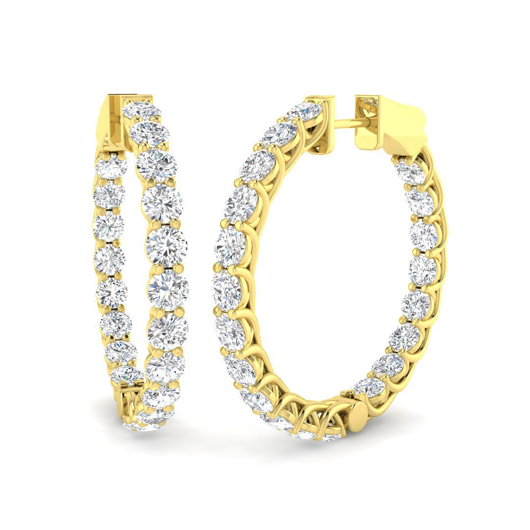 9ct Yellow Gold Round Lab Grown Diamond Earrings 1