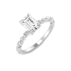 9ct White Gold Emerald Cut and Marquise Lab Grown Diamond Ring 1