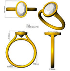 9ct Yellow Gold Oval Lab Yellow Diamond Ring 3
