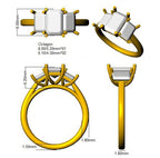 Platinum Emerald Cut Lab Grown Diamond Ring 3