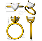 9ct Yellow Gold Heart Lab Grown Diamond Ring 3
