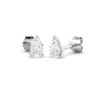 9ct White Gold Pear Lab Grown Diamond Earrings 1