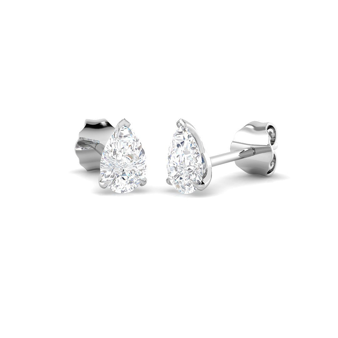 9ct White Gold Pear Lab Grown Diamond Earrings 1