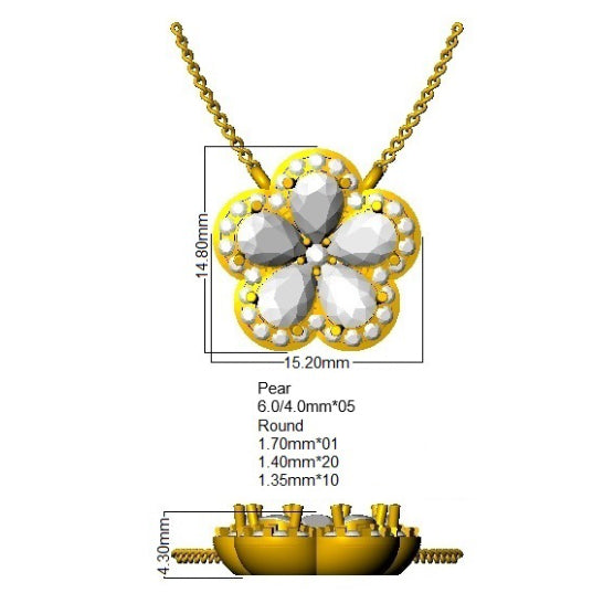 9ct Yellow Gold Pear Lab Grown Diamond Necklace 2