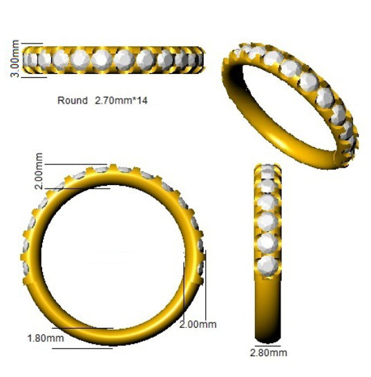 18ct Yellow Gold Round Lab Grown Diamond Ring 2