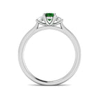 9ct White Gold Oval Emerald and Diamond Ring 2