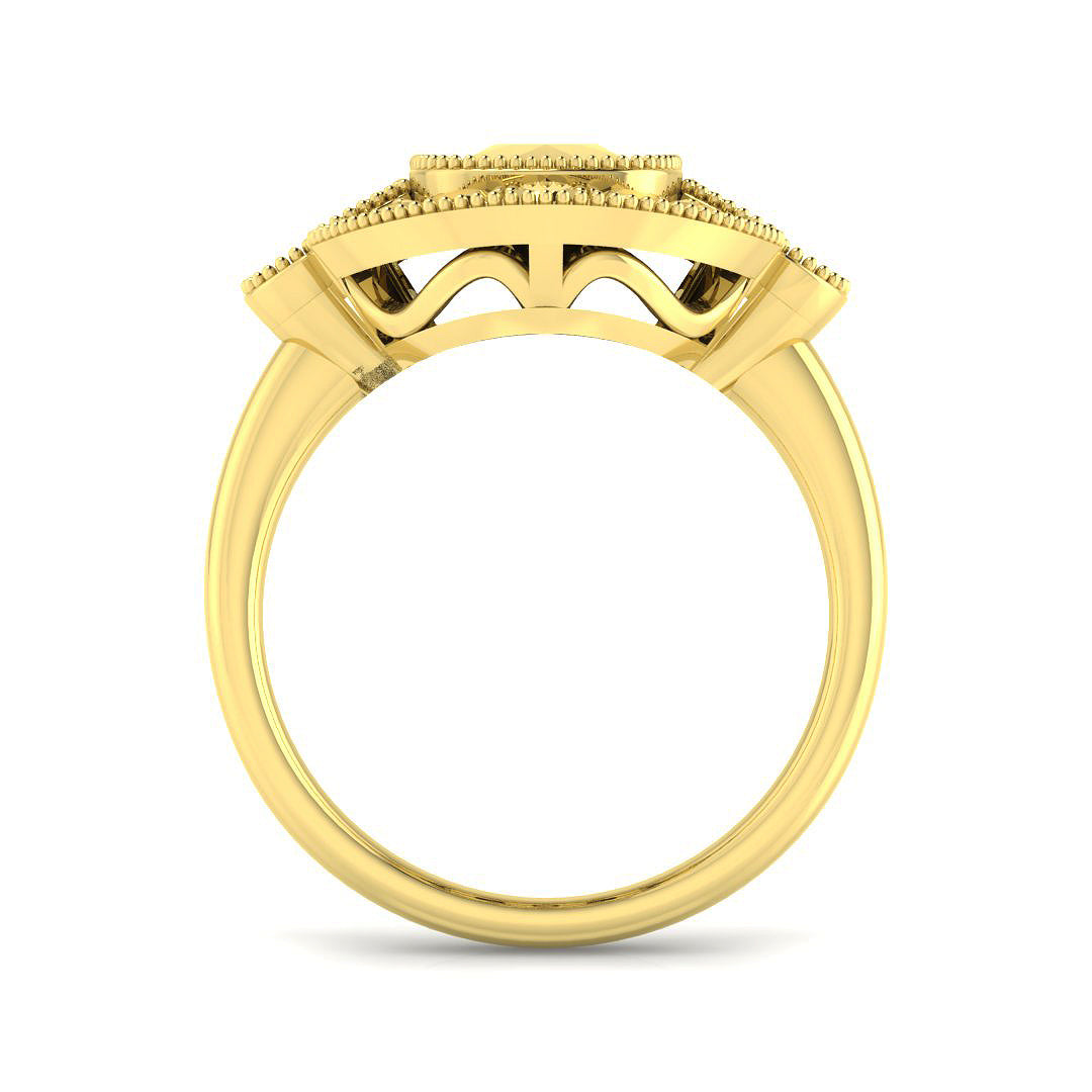 9ct Yellow Gold Cushion Cvd Old Cut Ring 2