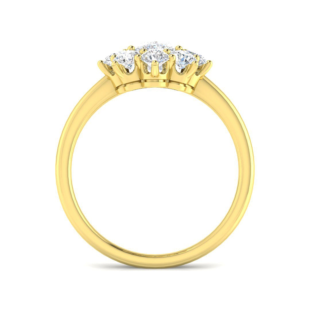 9ct Yellow Gold Cushion Cvd Old Cut Ring 2