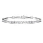 9ct White Gold Oval Lab Grown Diamond Bracelet 1