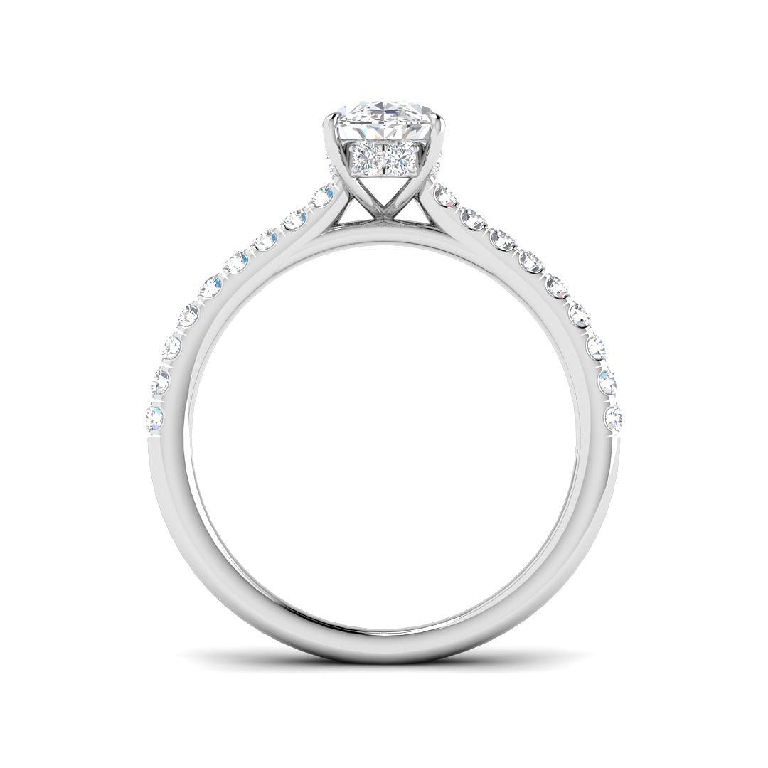 Platinum Oval Lab Grown Diamond Ring 2