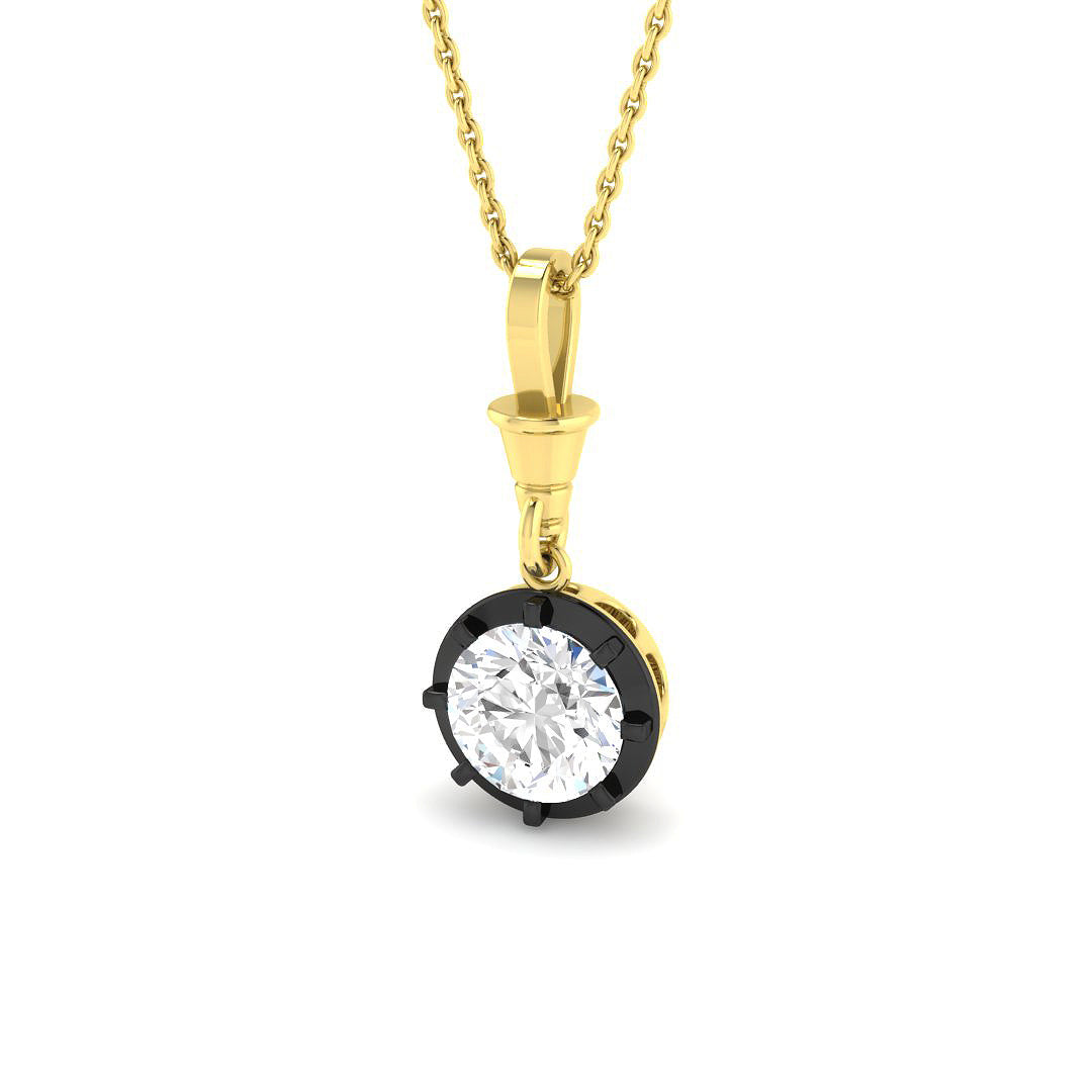 9ct Yellow Gold Round Lab Grown Diamond Pendant 1