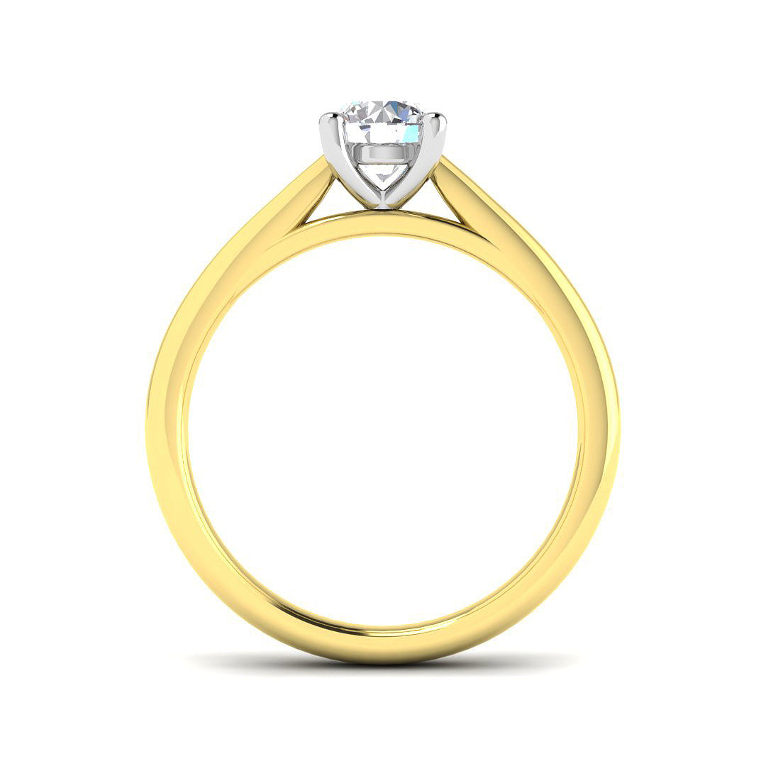 18ct Yellow Gold Round Lab Grown Diamond Ring 2