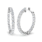 9ct White Gold Round Lab Grown Diamond Earrings 1