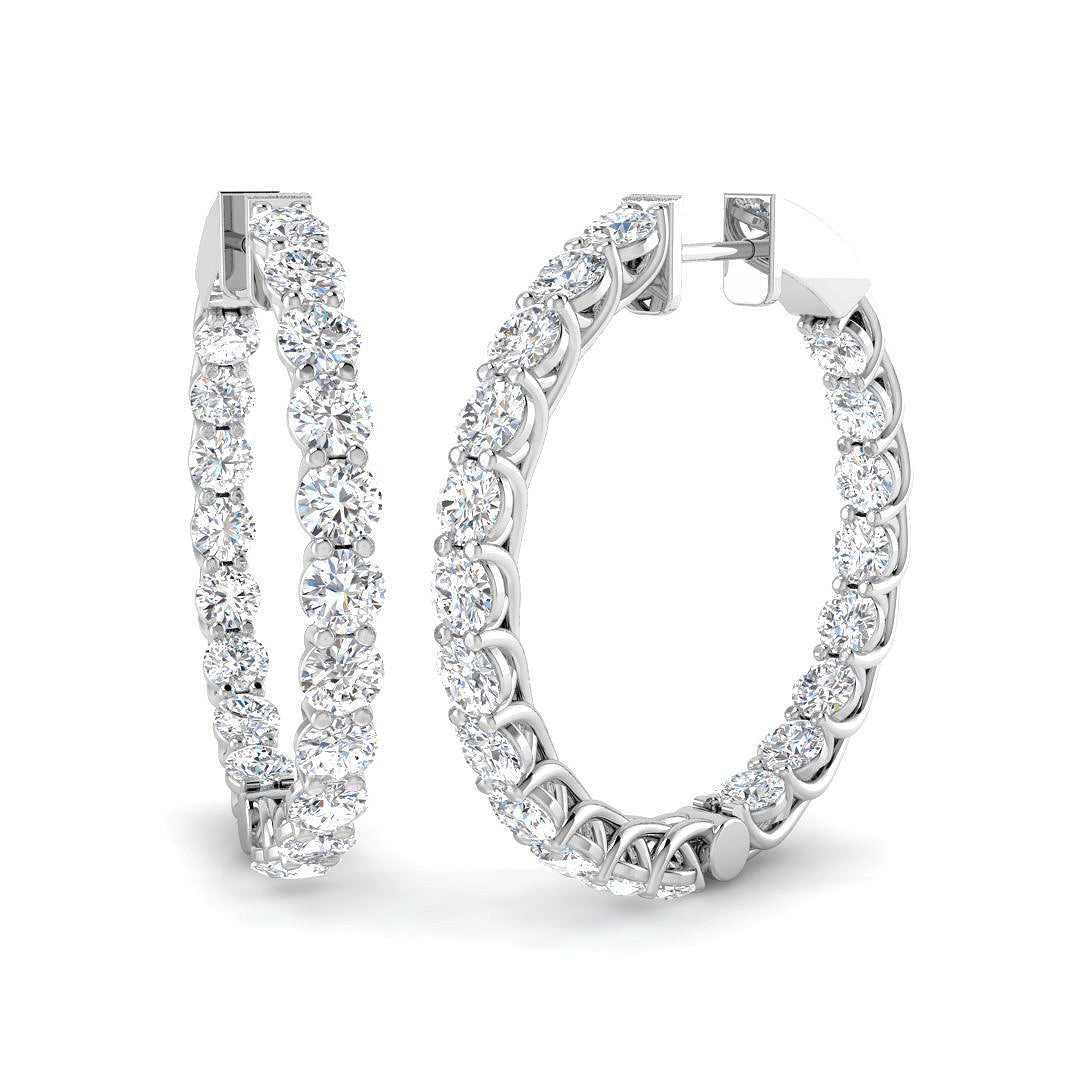 9ct White Gold Round Lab Grown Diamond Earrings 1