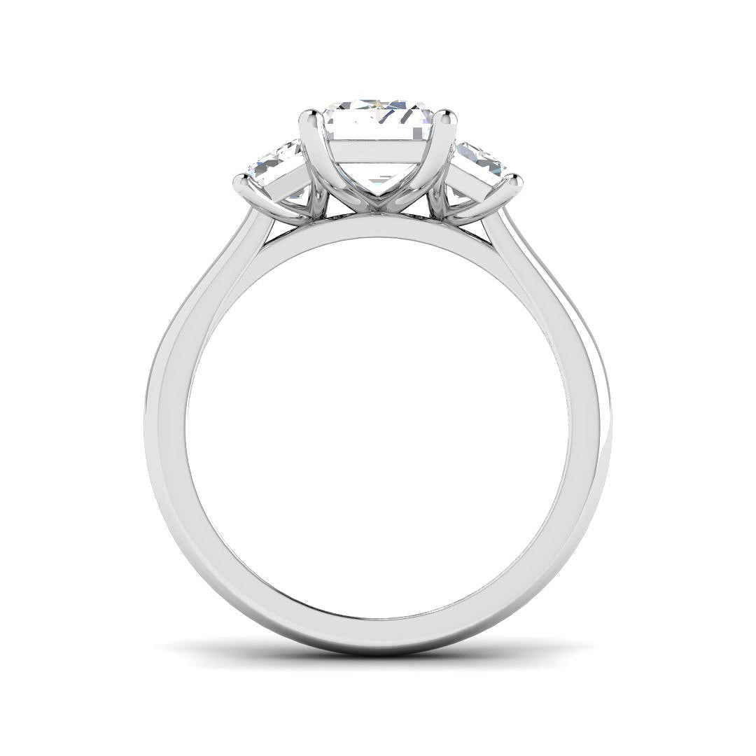 9ct White Gold Emerald Cut Lab Grown Diamond Ring 2