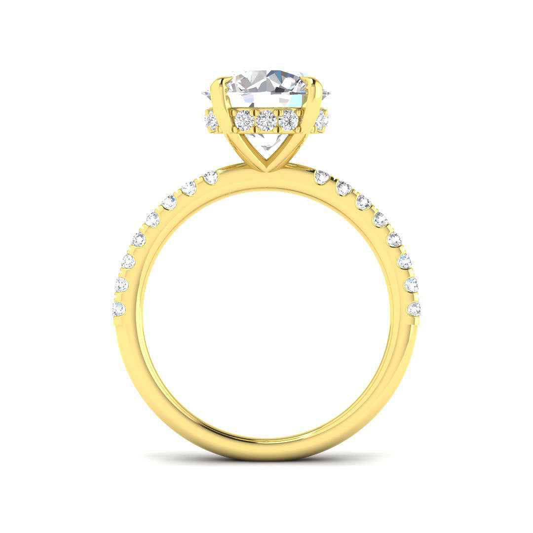 9ct Yellow Gold Round Lab Grown Diamond Ring 2