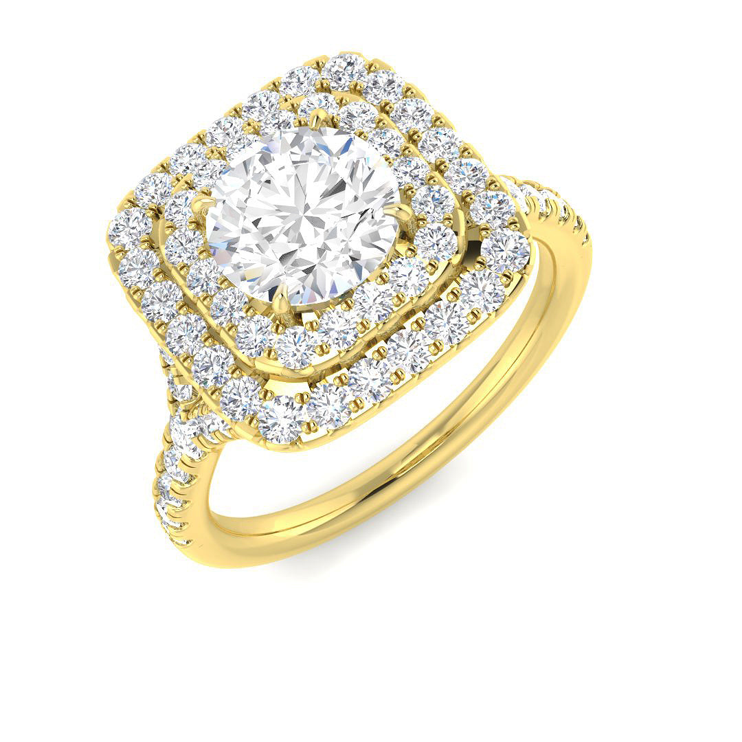 9ct Yellow Gold Round Lab Grown Diamond Ring 1