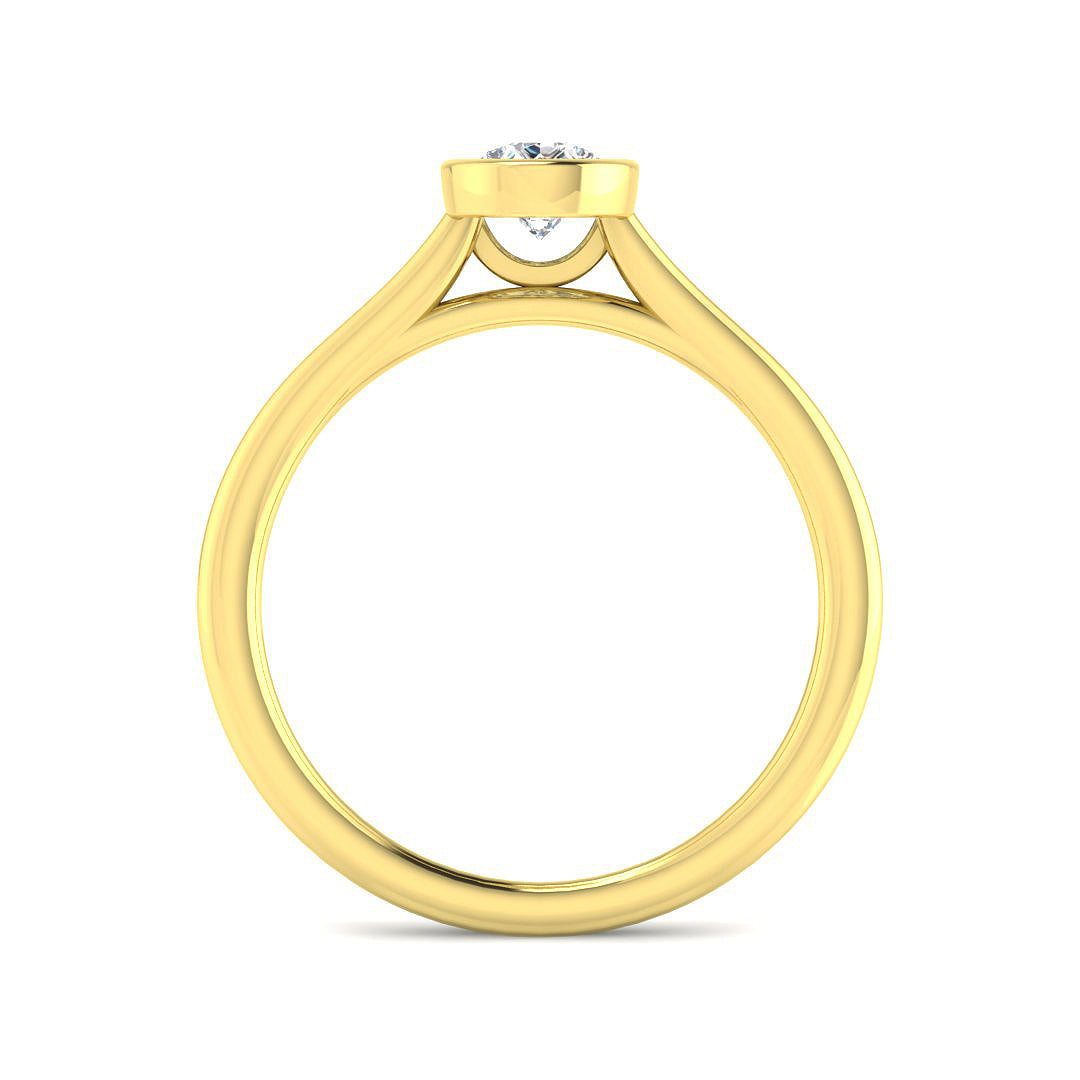 9ct Yellow Gold Pear Lab Grown Diamond Ring 2
