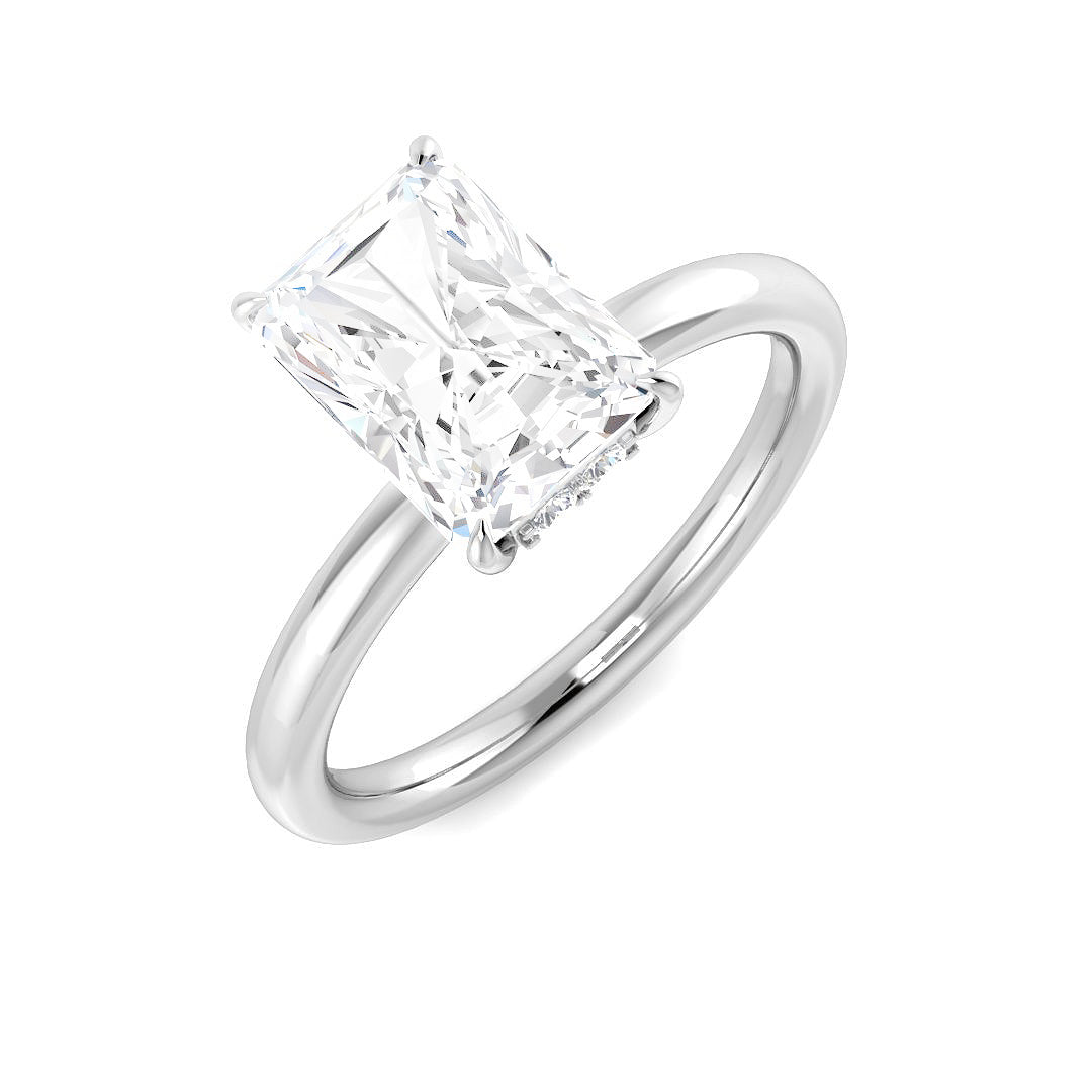 9ct White Gold Radiant Lab Grown Diamond Ring 1