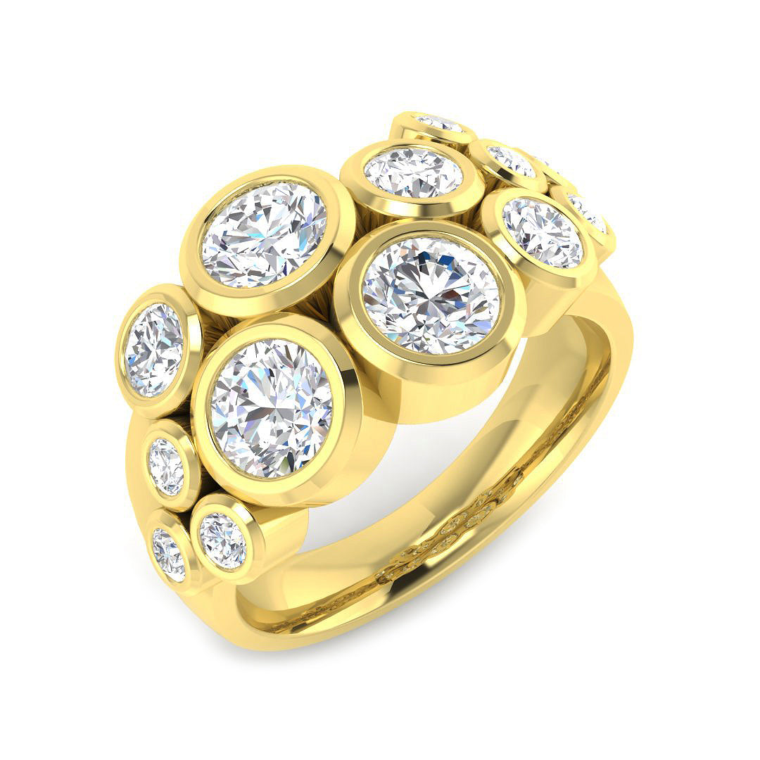 9ct Yellow Gold Round Lab Grown Diamond Ring 1