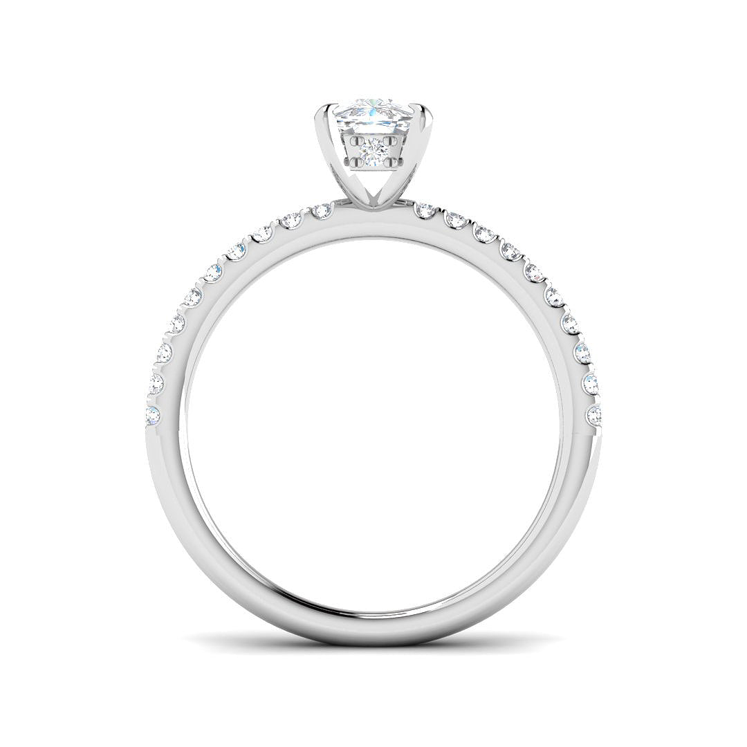 9ct White Gold Cushion Lab Grown Diamond Ring 2