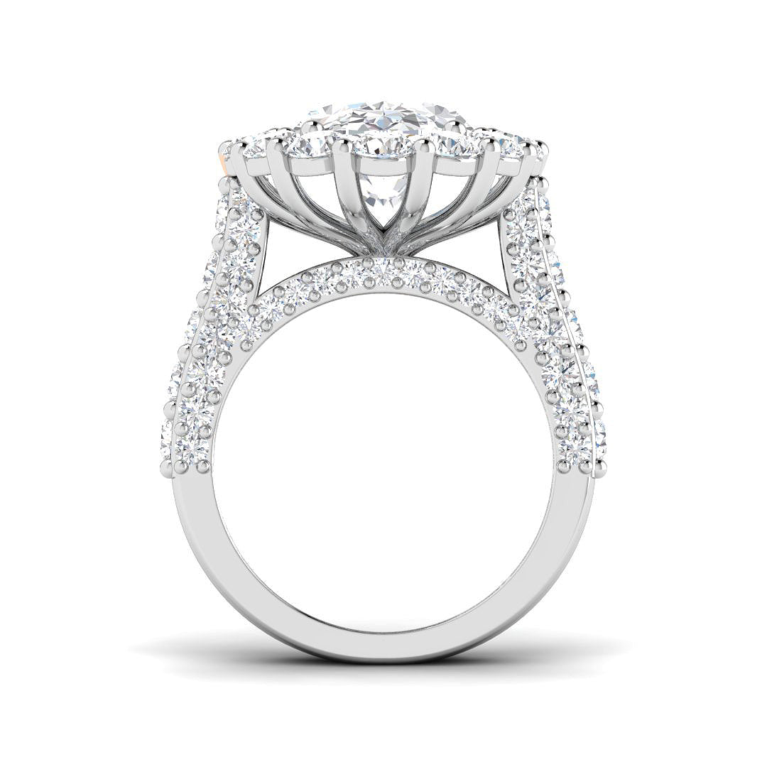 9ct White Gold Oval Lab Grown Diamond Ring 2
