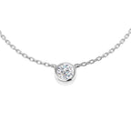 9ct White Gold Round Lab Grown Diamond Necklace 1