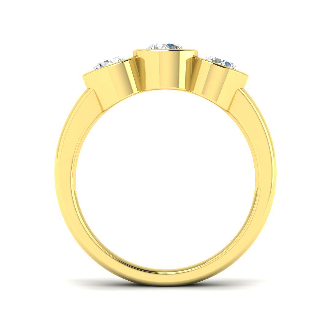 9ct Yellow Gold Round Lab Grown Diamond Ring 2