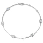 9ct White Gold Emerald Cut Lab Grown Diamond Bracelet 1