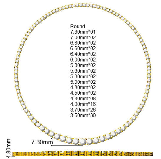 9ct White Gold Round Lab Grown Diamond Necklace 2