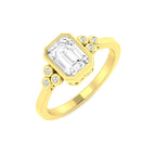 9ct Yellow Gold Emerald Cut Lab Grown Diamond Ring 1