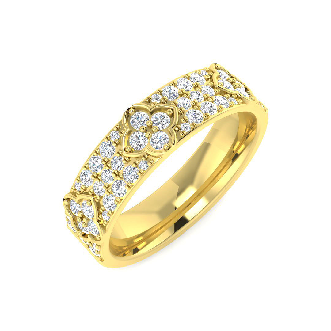 9ct Yellow Gold Round Diamond Ring 1