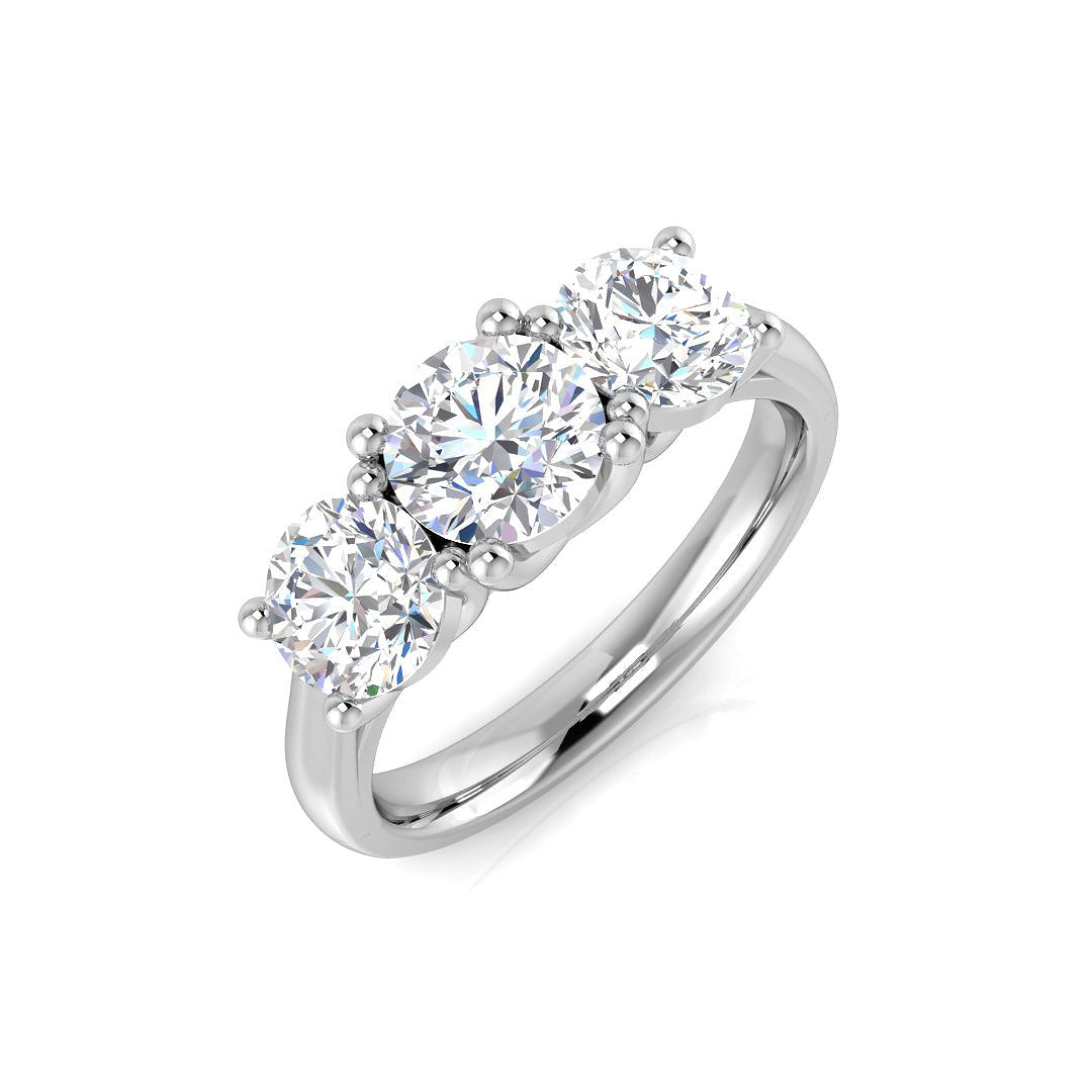 9ct White Gold Round Lab Grown Diamond Ring 1