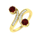 18ct Yellow Gold Round Ruby and Diamond Ring 1
