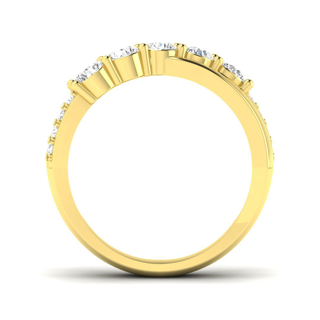 9ct Yellow Gold Round Lab Grown Diamond Ring 2