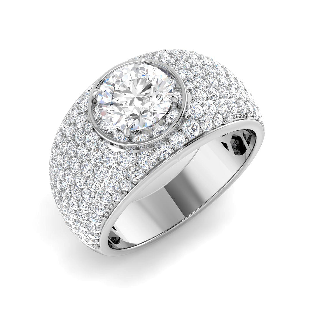 9ct White Gold Round Lab Grown Diamond Ring 1