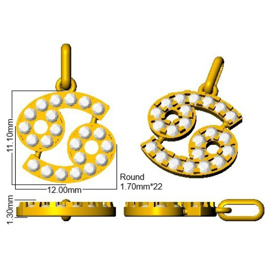 9ct Yellow Gold Round Lab Grown Diamond Pendant 2
