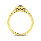 9ct Yellow Gold Oval Teal Sapphire and Diamond Ring 2