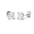 9ct White Gold Round Lab Grown Diamond Earrings 1