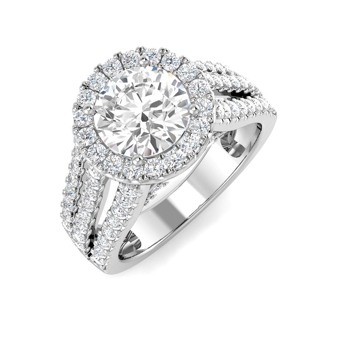 9ct White Gold Round Lab Grown Diamond Ring 1