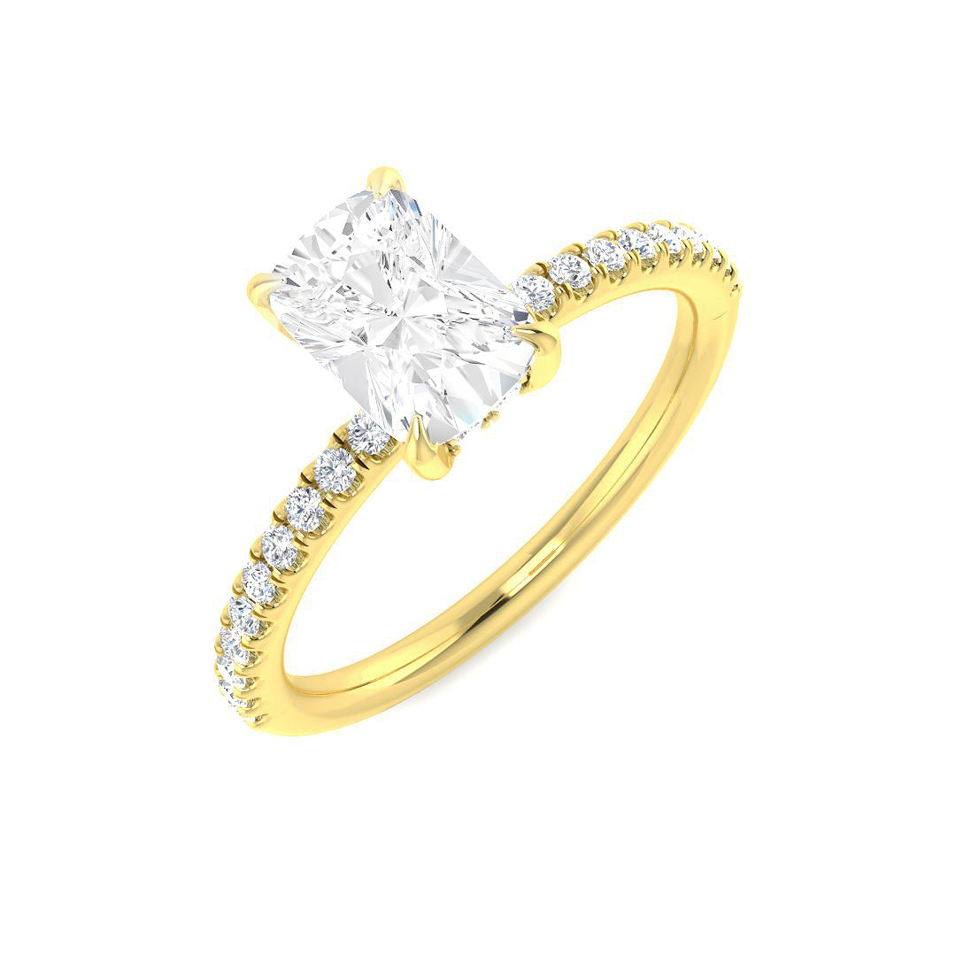 9ct Yellow Gold Radiant Lab Grown Diamond Ring 1