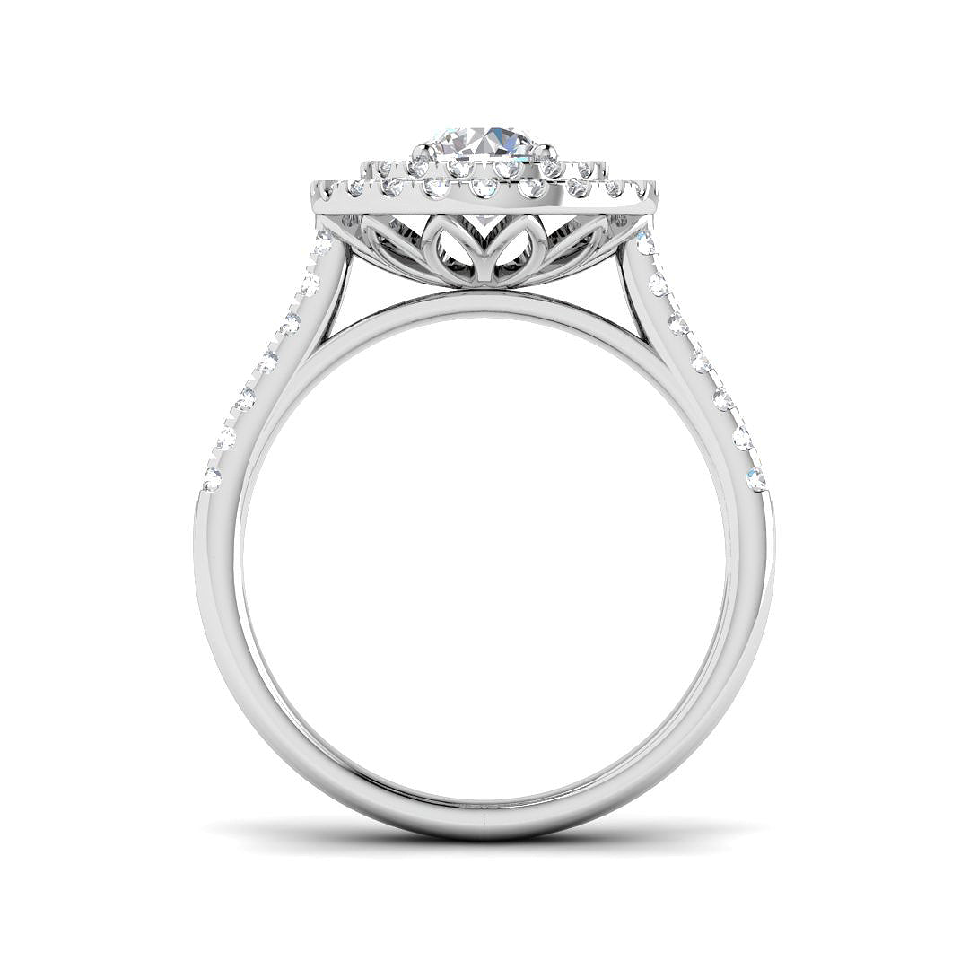 9ct White Gold Round Lab Grown Diamond Ring 2