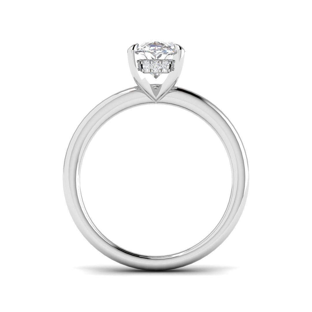 9ct White Gold Oval Lab Grown Diamond Ring 2