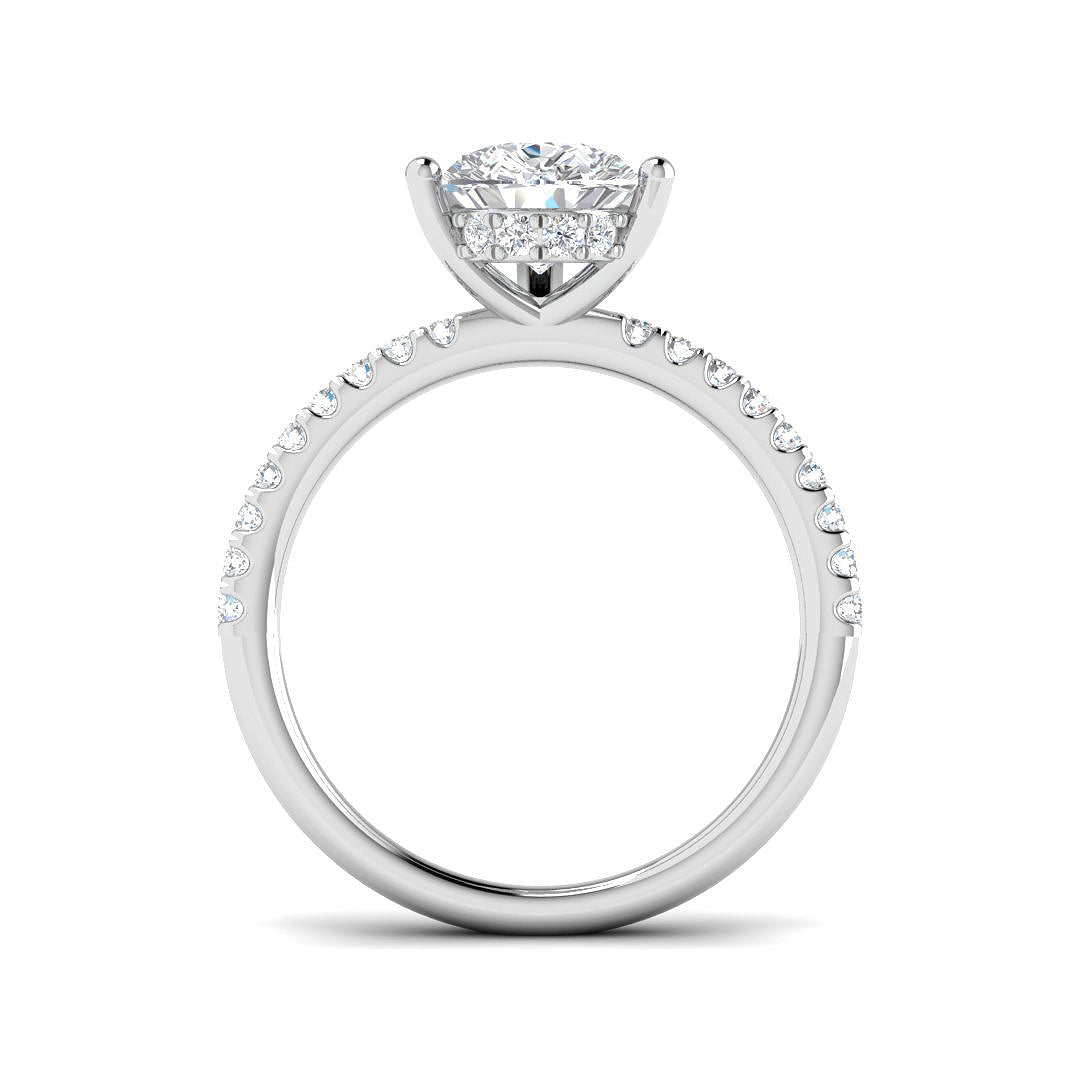 9ct White Gold Pear Lab Grown Diamond Ring 2