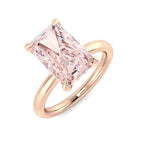 9ct Rose Gold Radiant Lab Grown Diamond and Lab Pink Diamond Ring 1