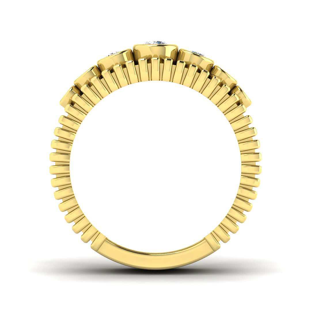 9ct Yellow Gold Round Lab Grown Diamond Ring 2
