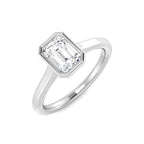 9ct White Gold Emerald Cut Lab Grown Diamond Ring 1