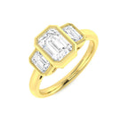 9ct Yellow Gold Emerald Cut Lab Grown Diamond Ring 1